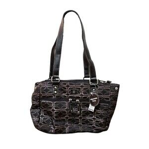 NWT George Satchel Shoulder Bag-Black